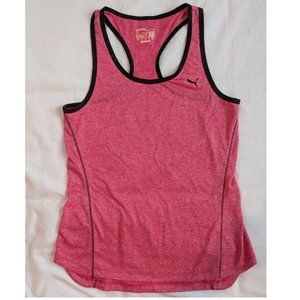 Puma SportLifestyle Active Racerback Tank - Coral Red, Black Trim Size M